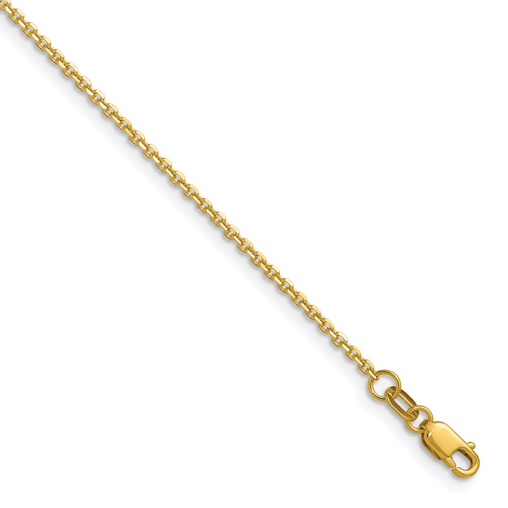 14K Gelbgold 1.45mm Diamantiert Rund Ankerkette Halskette