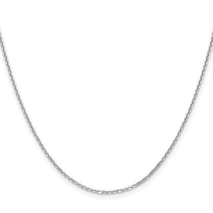 14K Weißgold 1.45mm Diamantiert Rund Ankerkette Halskette
