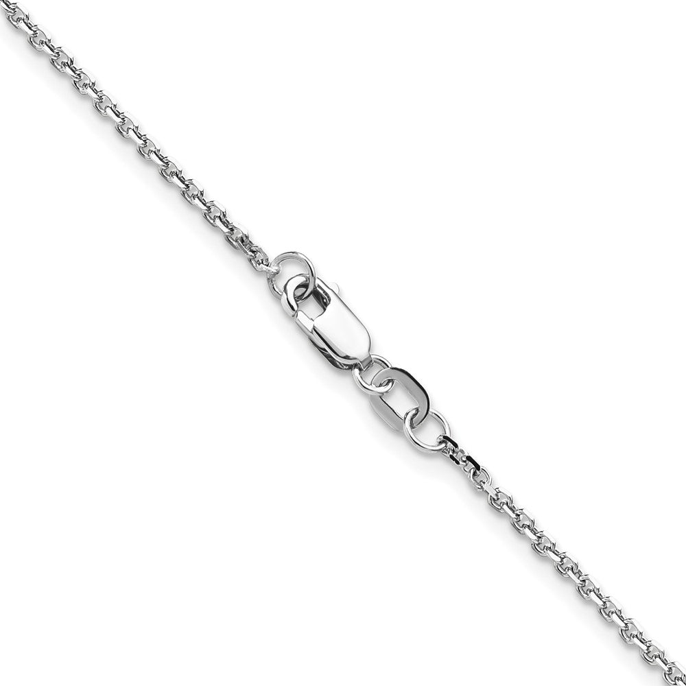 14K Weißgold 1.45mm Diamantiert Rund Ankerkette Halskette