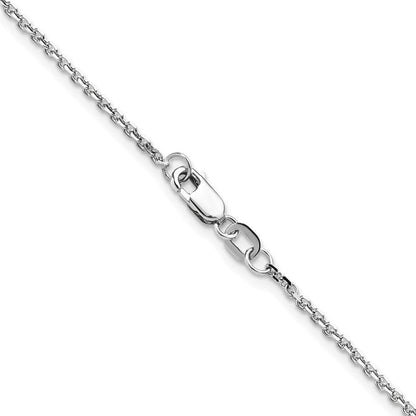 14K Weißgold 1.45mm Diamantiert Rund Ankerkette Halskette