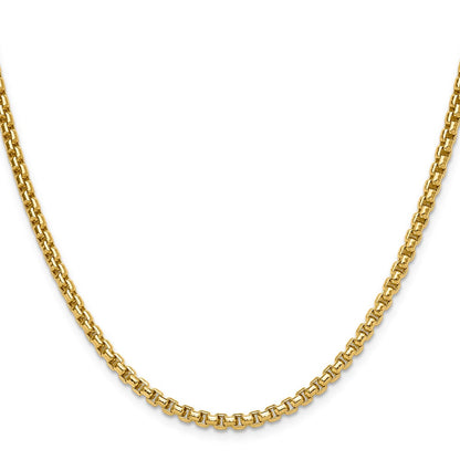 14K Gelbgold 3.7mm Halbmassiv Diamantiert Rund Venezianer Halskette