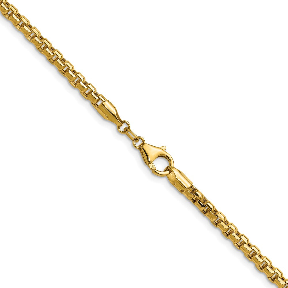 14K Gelbgold 3.7mm Halbmassiv Diamantiert Rund Venezianer Halskette
