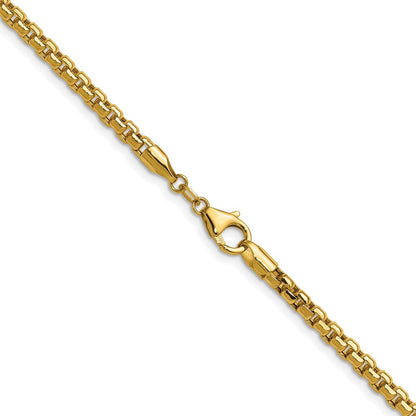 14K Gelbgold 3.7mm Halbmassiv Diamantiert Rund Venezianer Halskette