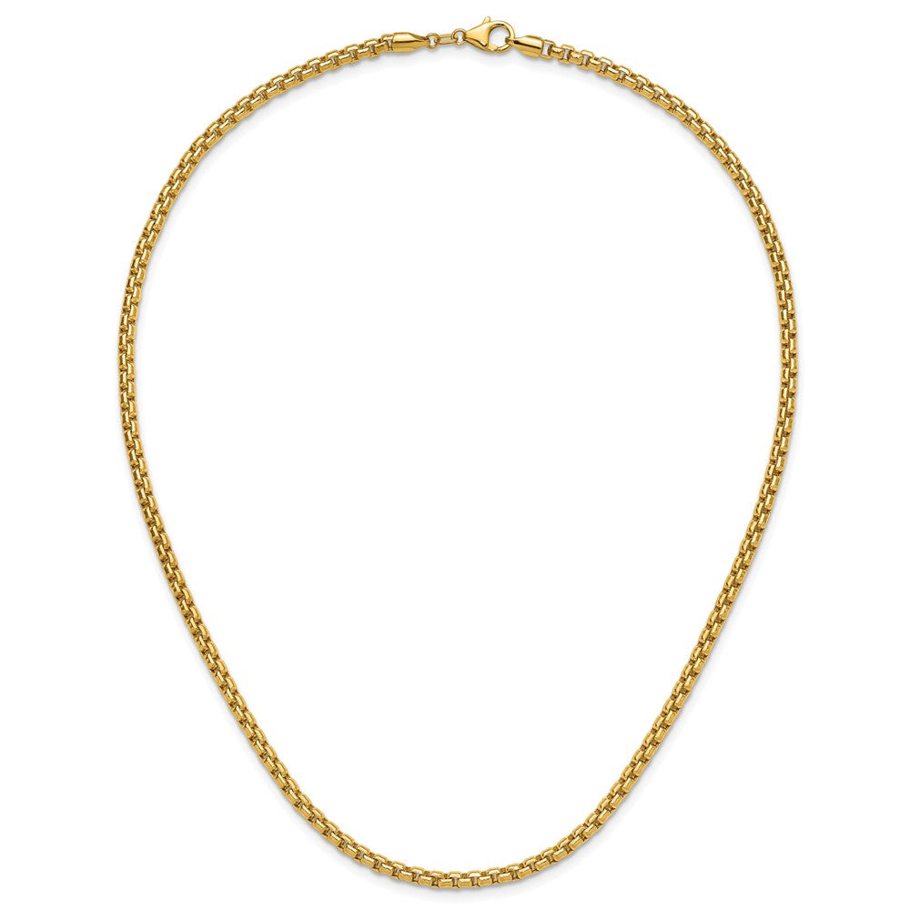 14K Gelbgold 3.7mm Halbmassiv Diamantiert Rund Venezianer Halskette