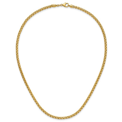 14K Gelbgold 3.7mm Halbmassiv Diamantiert Rund Venezianer Halskette