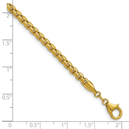 14K Gelbgold 3.7mm Halbmassiv Diamantiert Rund Venezianer Halskette