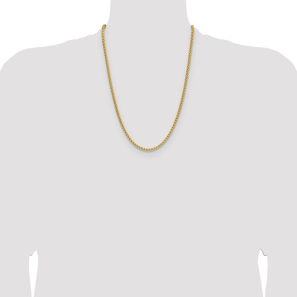 14K Gelbgold 3.7mm Halbmassiv Diamantiert Rund Venezianer Halskette