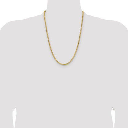 14K Gelbgold 3.7mm Halbmassiv Diamantiert Rund Venezianer Halskette