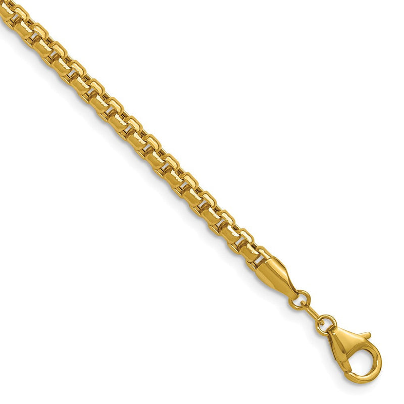 14K Gelbgold 3.7mm Halbmassiv Diamantiert Rund Venezianer Halskette