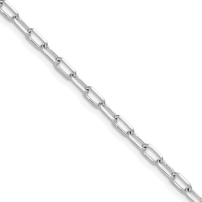 14K Weißgold Wg 3.0mm Massiv Abgeschrägt Diamantiert Büroklammer Halskette