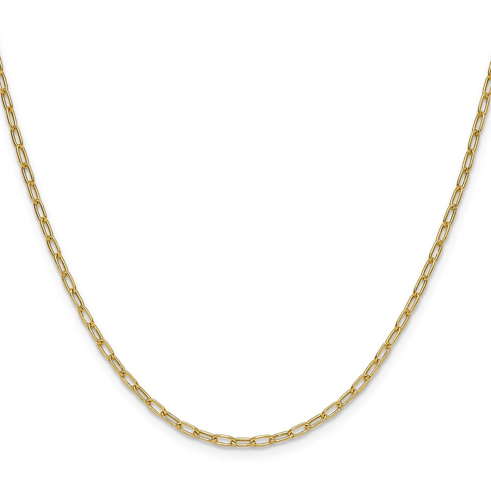 14K Gelbgold 2.2mm Halbmassiv Büroklammer Halskette