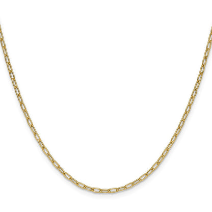 14K Gelbgold 2.2mm Halbmassiv Büroklammer Halskette