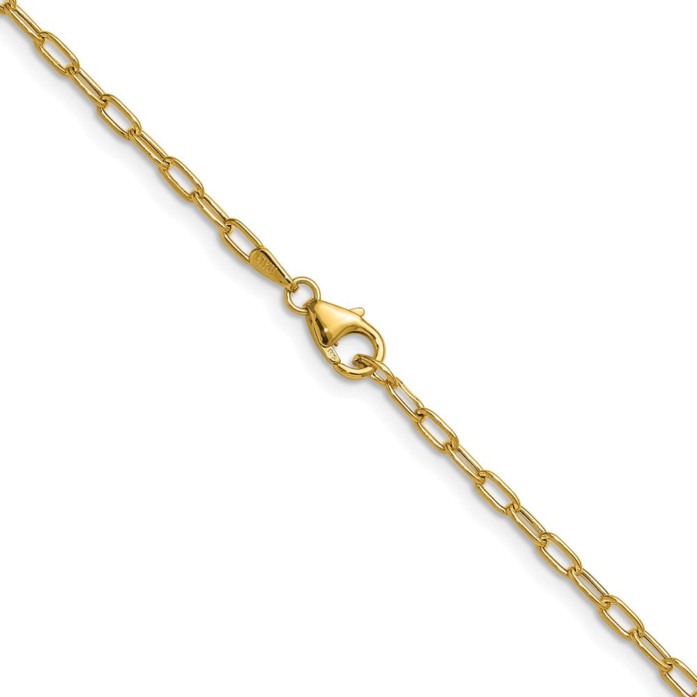 14K Gelbgold 2.2mm Halbmassiv Büroklammer Halskette