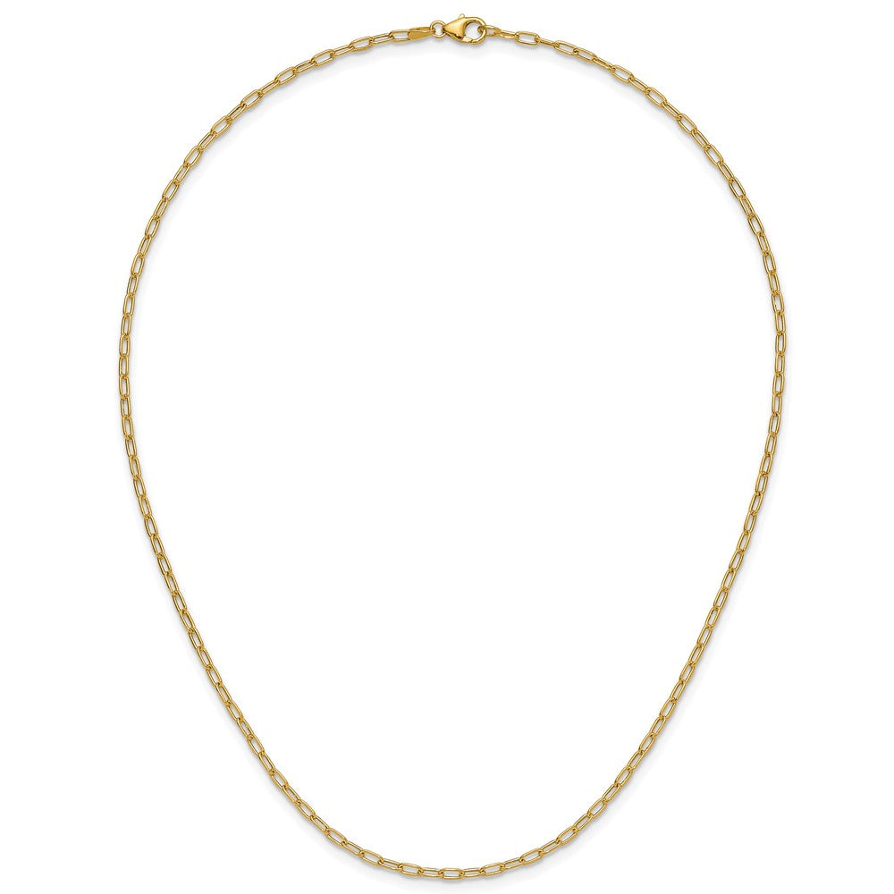 14K Gelbgold 2.2mm Halbmassiv Büroklammer Halskette