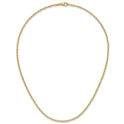 14K Gelbgold 2.2mm Halbmassiv Büroklammer Halskette