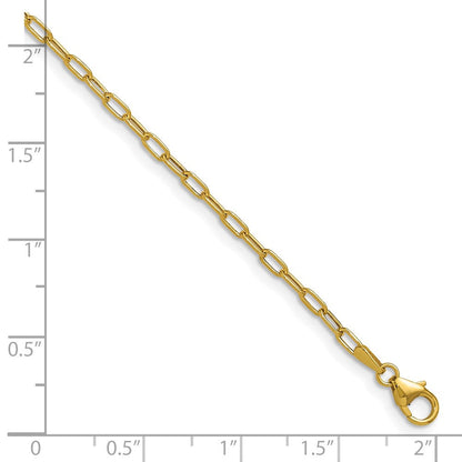 14K Gelbgold 2.2mm Halbmassiv Büroklammer Halskette