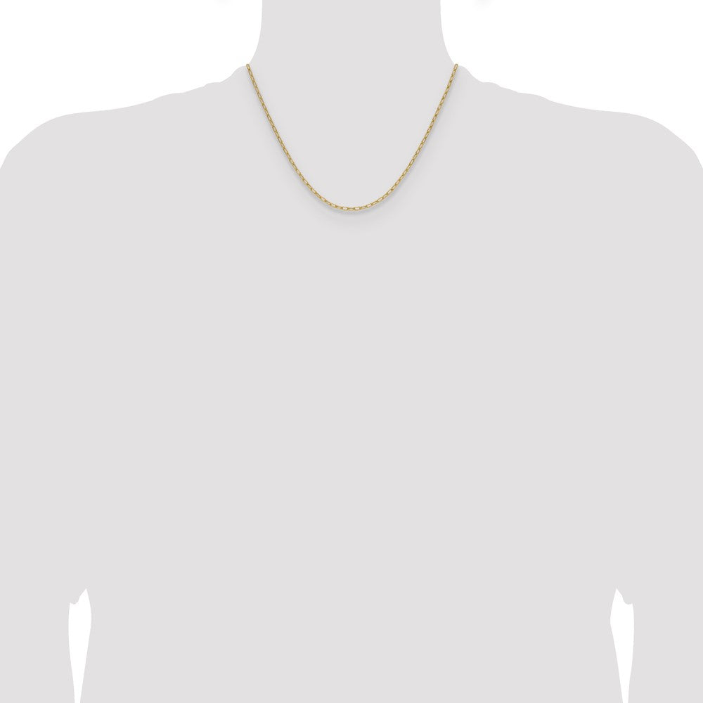 14K Gelbgold 2.2mm Halbmassiv Büroklammer Halskette