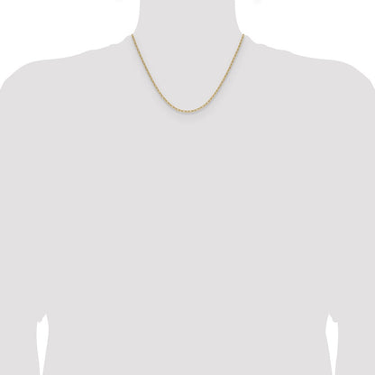 14K Gelbgold 2.2mm Halbmassiv Büroklammer Halskette