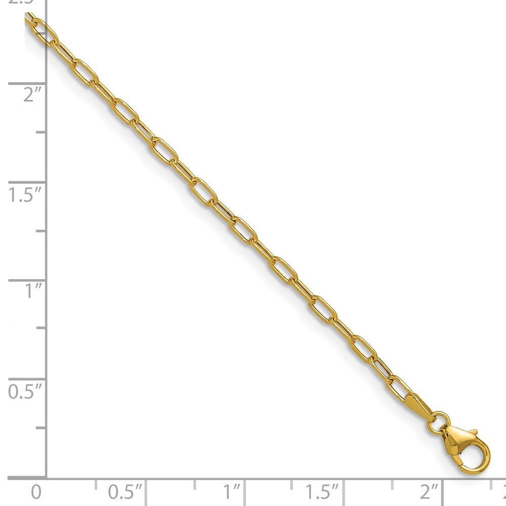 14K Gelbgold 2.2mm Halbmassiv Büroklammer Gliederarmband