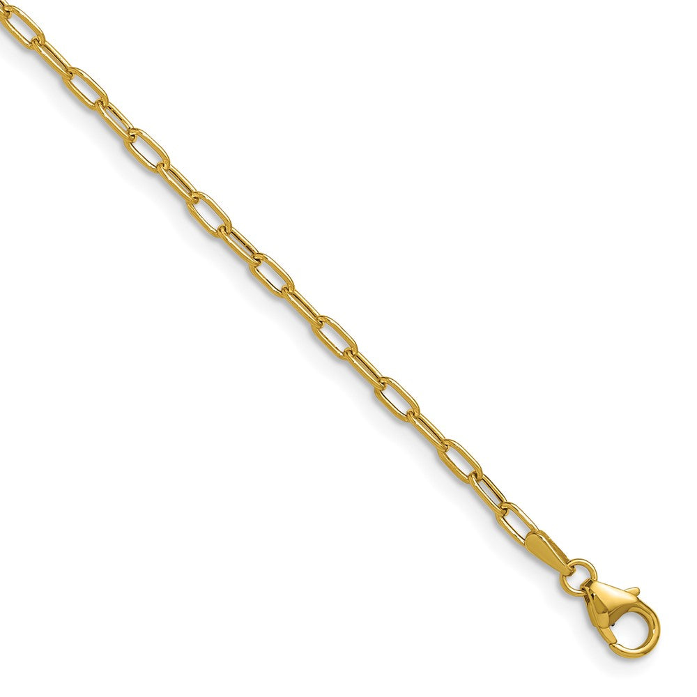 14K Gelbgold 2.2mm Halbmassiv Büroklammer Halskette