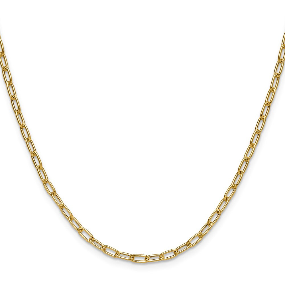 14K Gelbgold 3.0mm Halbmassiv Büroklammer Halskette