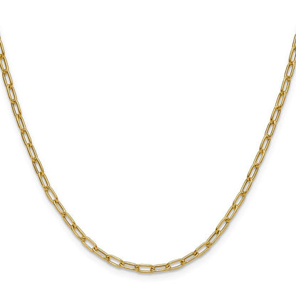 14K Gelbgold 3.0mm Halbmassiv Büroklammer Halskette