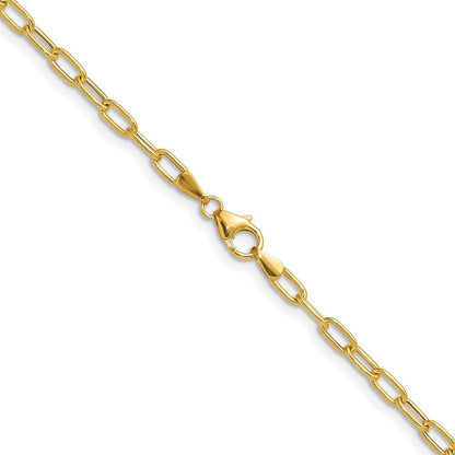 14K Gelbgold 3.0mm Halbmassiv Büroklammer Halskette