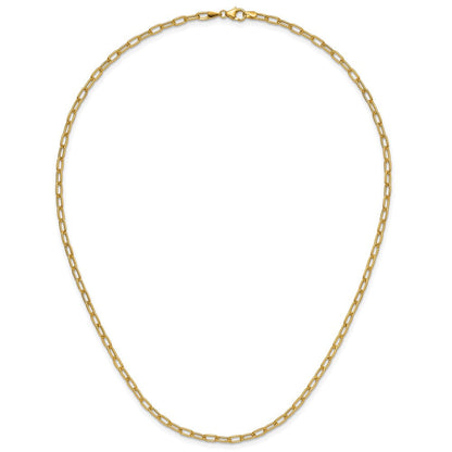 14K Gelbgold 3.0mm Halbmassiv Büroklammer Halskette