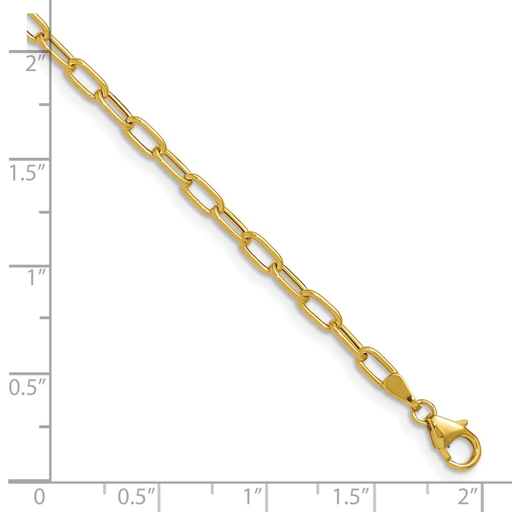 14K Gelbgold 3.0mm Halbmassiv Büroklammer Halskette