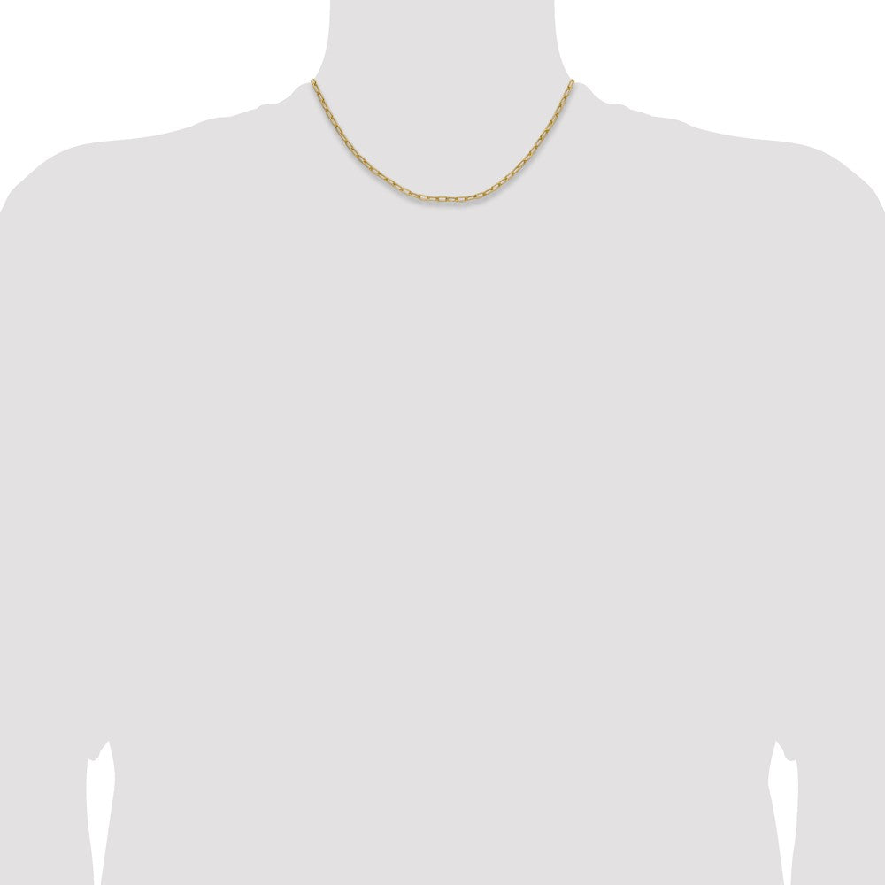 14K Gelbgold 3.0mm Halbmassiv Büroklammer Halskette