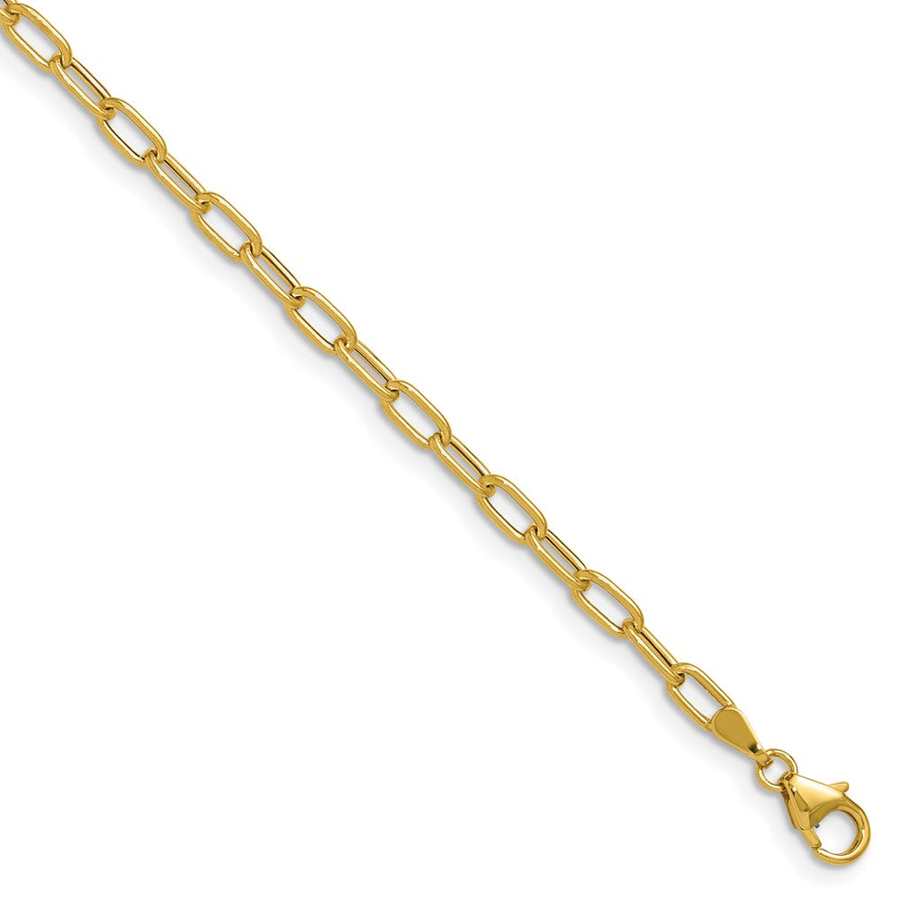 14K Gelbgold 3.0mm Halbmassiv Büroklammer Gliederarmband
