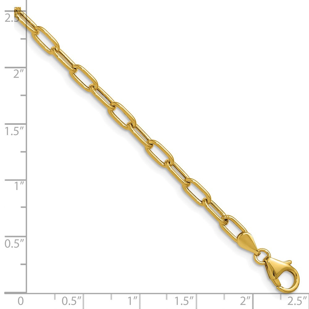 14K Gelbgold 3.7mm Halbmassiv Büroklammer Halskette