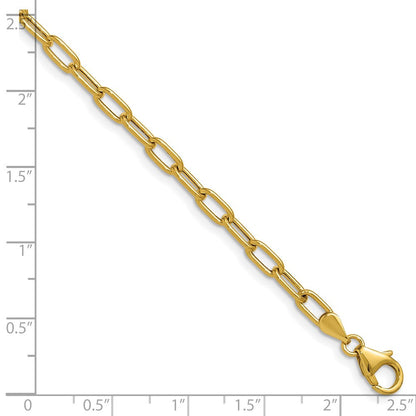 14K Gelbgold 3.7mm Halbmassiv Büroklammer Halskette
