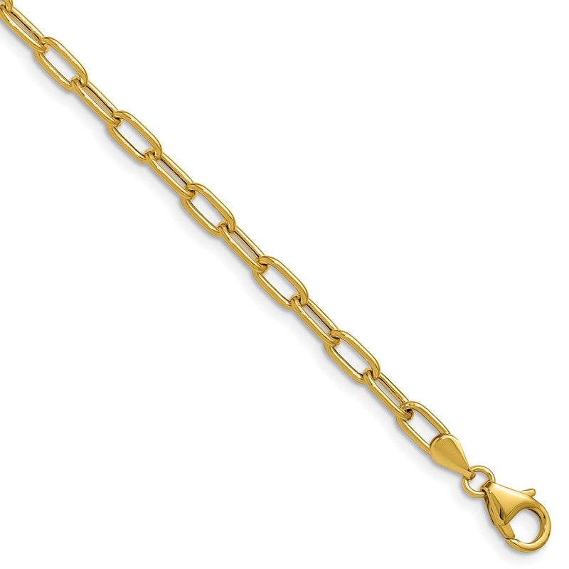 8 Zoll 14K Gelbgold 3.7mm Halbmassiv Büroklammer Gliederarmband