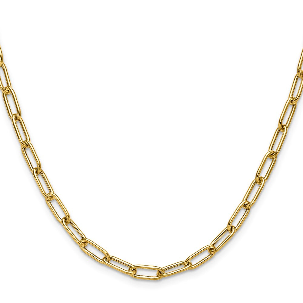 14K Gelbgold 4.5mm Halbmassiv Büroklammer Halskette
