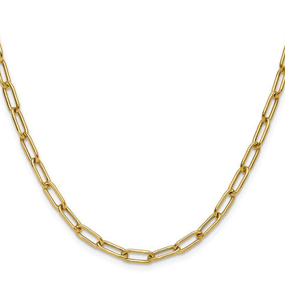 14K Gelbgold 4.5mm Halbmassiv Büroklammer Halskette
