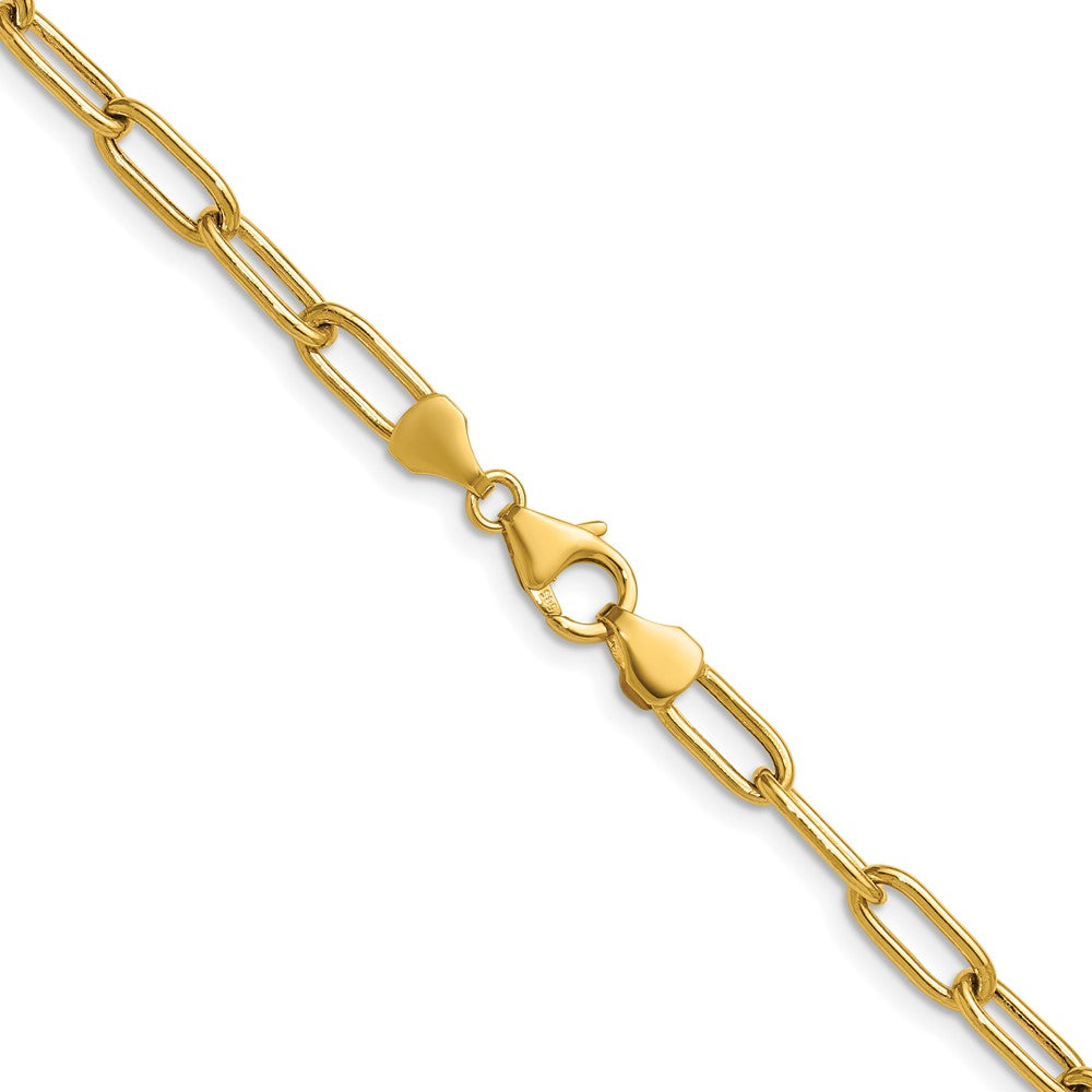 14K Gelbgold 4.5mm Halbmassiv Büroklammer Halskette