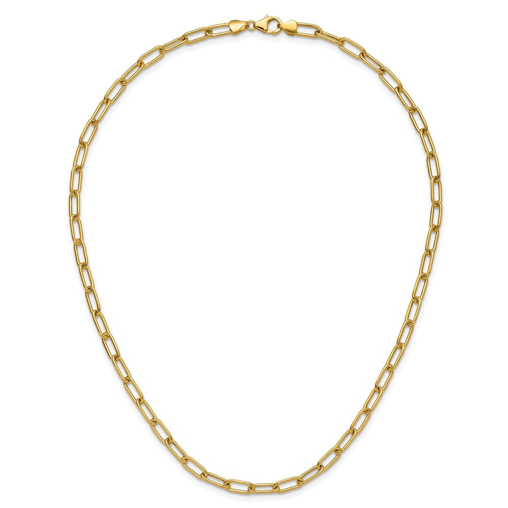 14K Gelbgold 4.5mm Halbmassiv Büroklammer Halskette