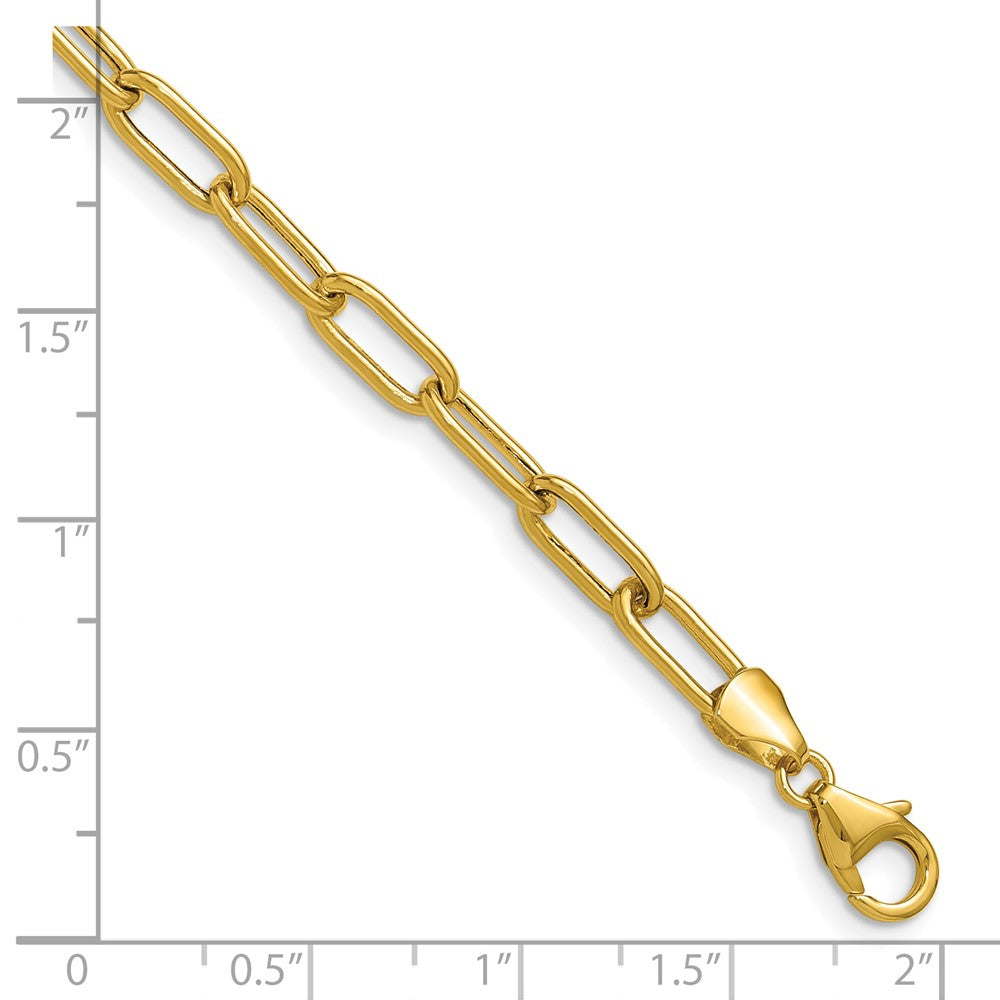 14K Gelbgold 4.5mm Halbmassiv Büroklammer Halskette