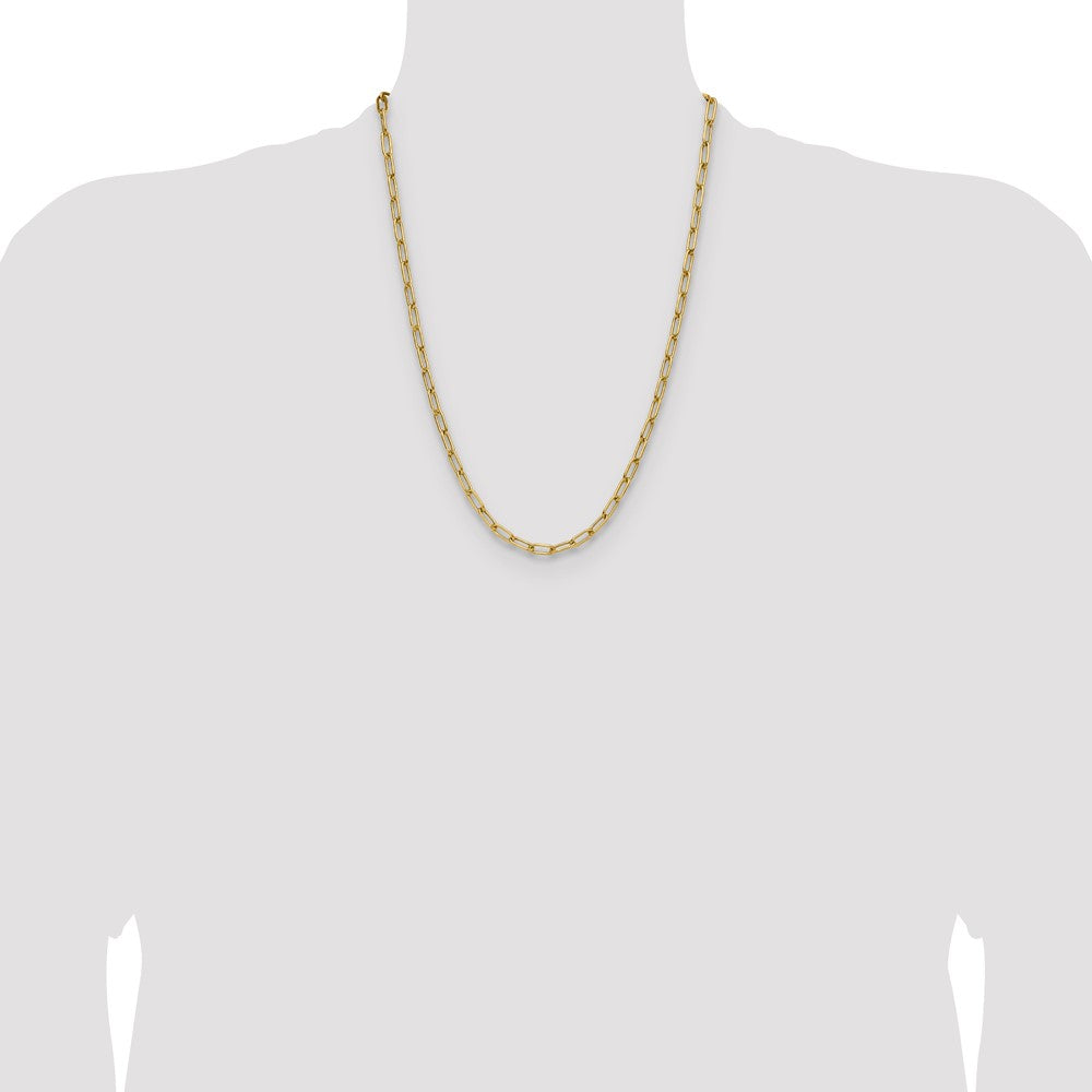 14K Gelbgold 4.5mm Halbmassiv Büroklammer Halskette