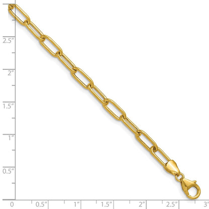 14K Gelbgold 4.5mm Halbmassiv Büroklammer Gliederarmband