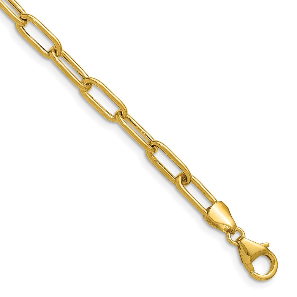 14K Gelbgold 4.5mm Halbmassiv Büroklammer Halskette