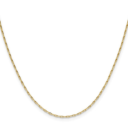 14K Gelbgold 1.4mm Diamantiert Offen Lang Glieder Ankerkette Halskette