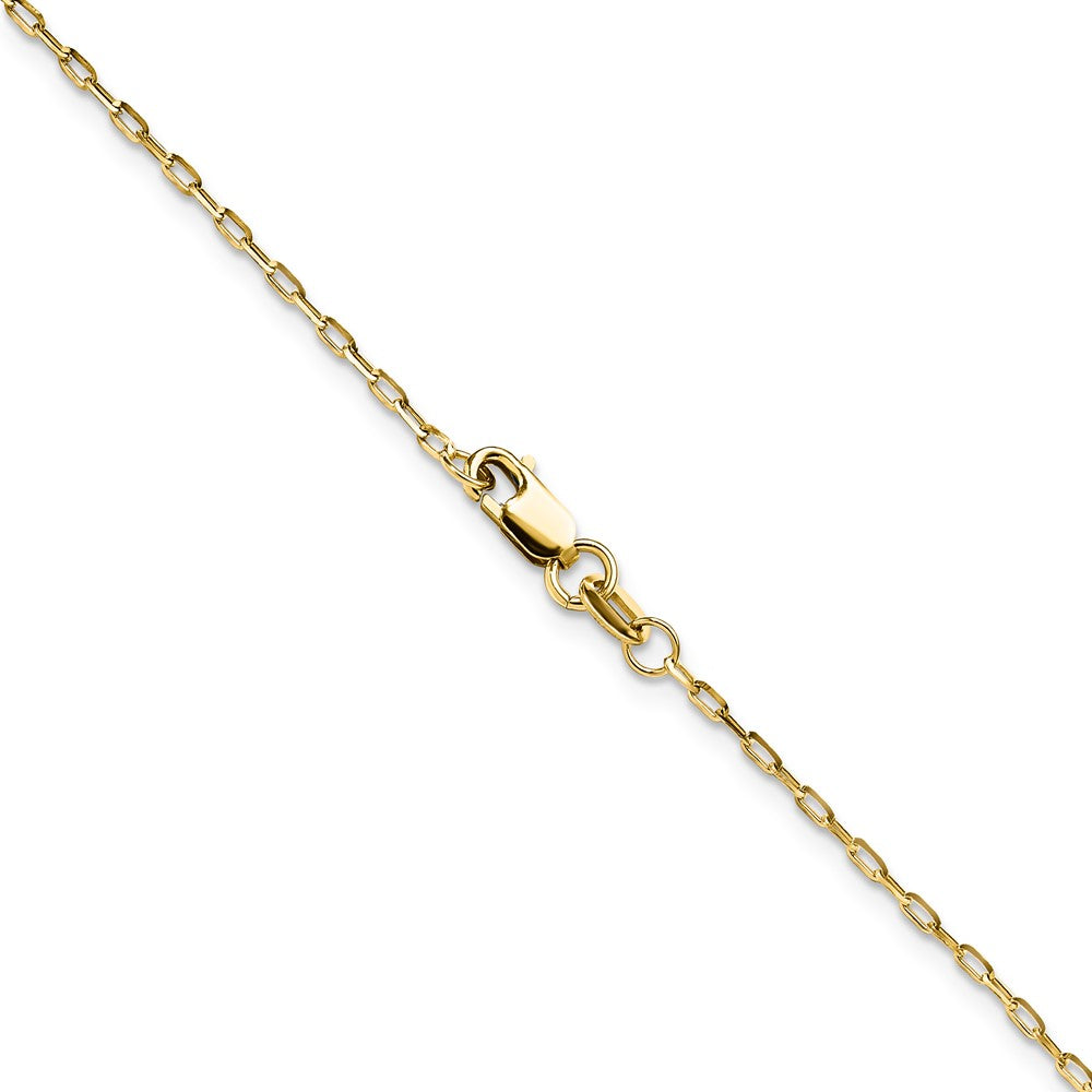 14K Gelbgold 1.4mm Diamantiert Offen Lang Glieder Ankerkette Halskette