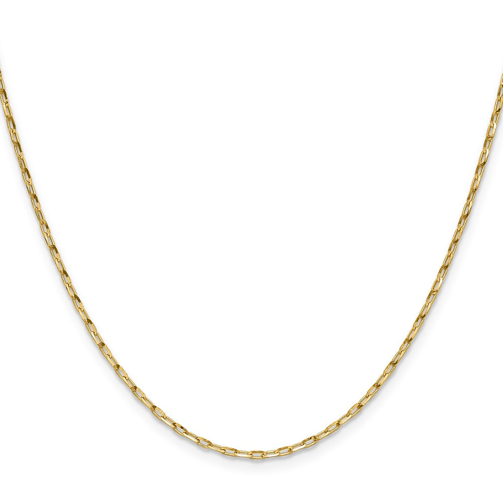 14K Gelbgold 1.75mm Diamantiert Offen Lang Glieder Ankerkette Halskette