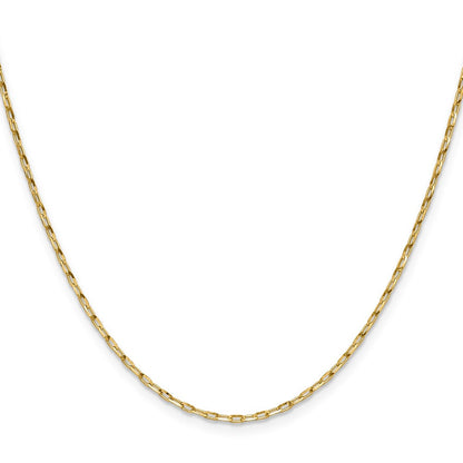 14K Gelbgold 1.75mm Diamantiert Offen Lang Glieder Ankerkette Halskette