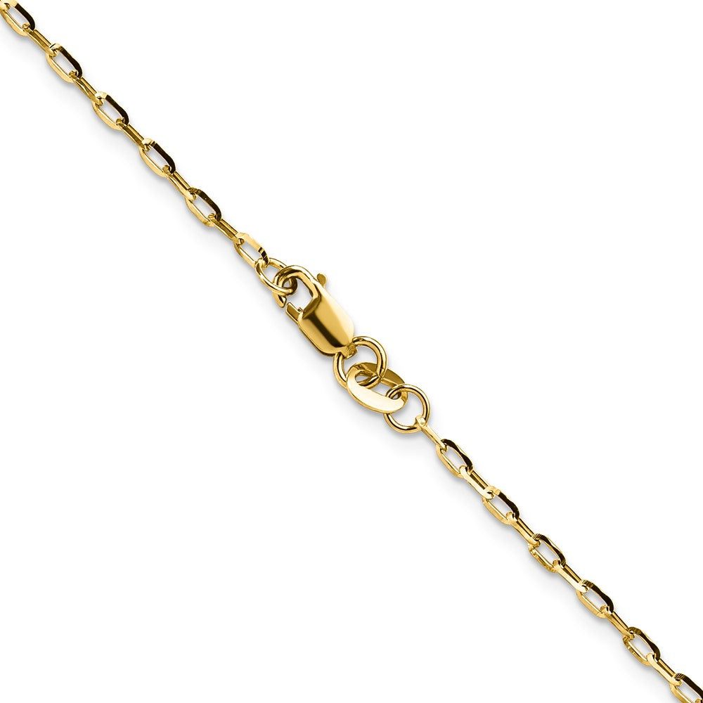 14K Gelbgold 1.75mm Diamantiert Offen Lang Glieder Ankerkette Halskette