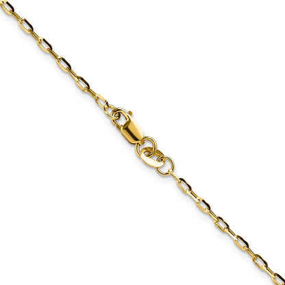 14K Gelbgold 1.75mm Diamantiert Offen Lang Glieder Ankerkette Halskette