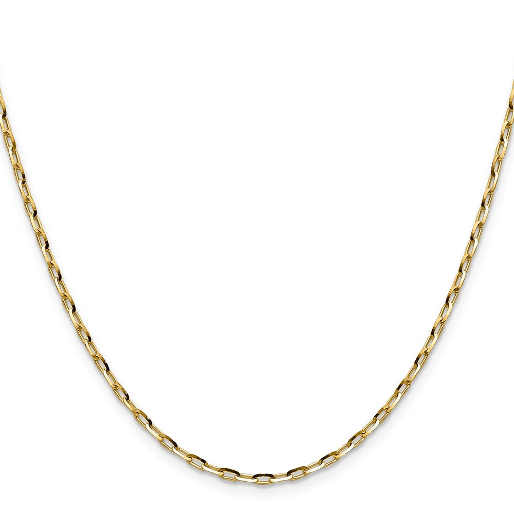 14K Gelbgold 2.3mm Diamantiert Offen Lang Glieder Ankerkette Halskette