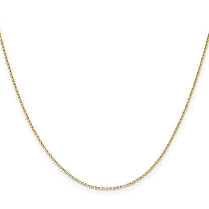 14K Gelbgold 1mm Diamantiert Oval Glieder Halskette